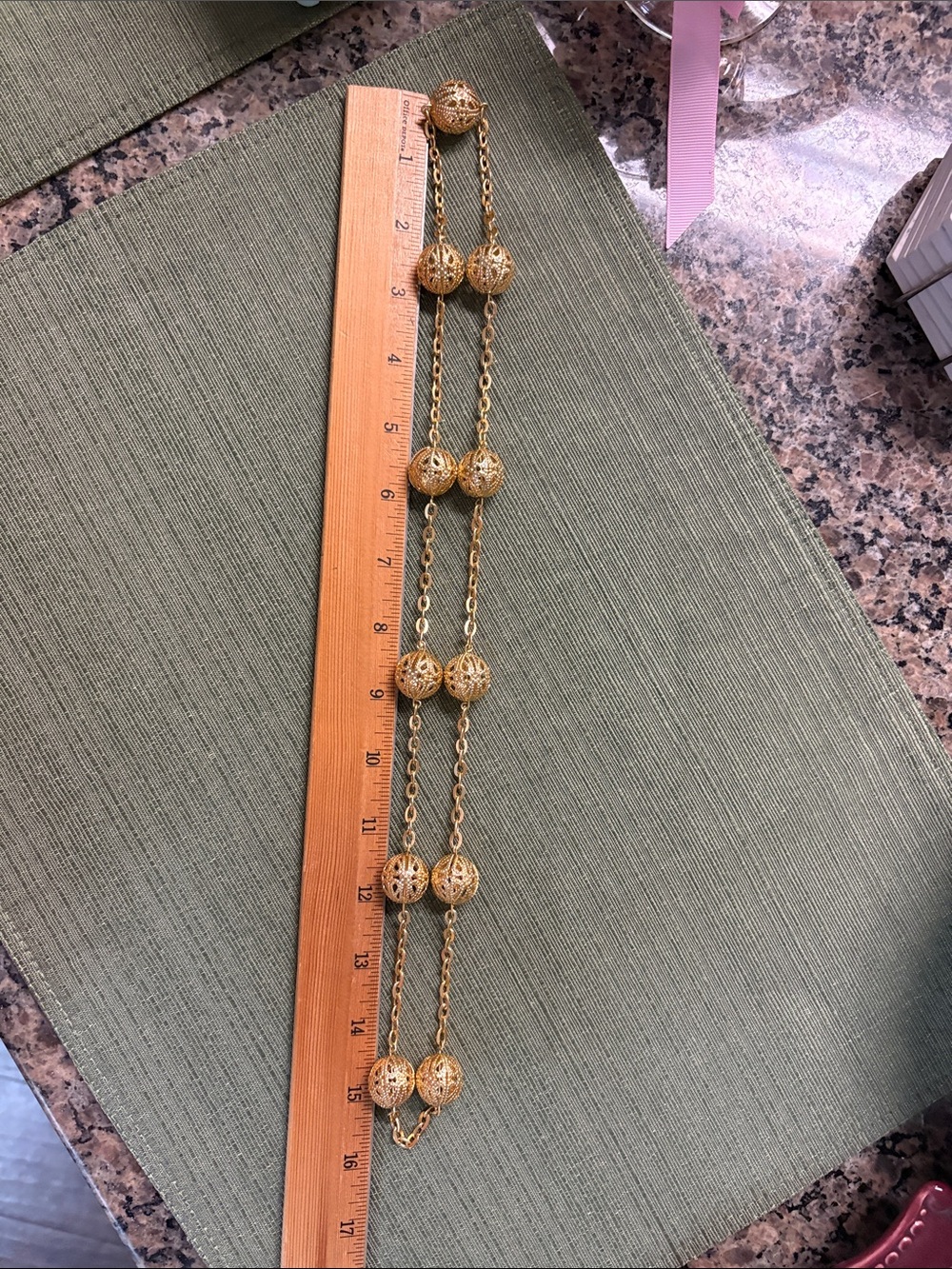Elegant Gold-tone Filigree Bead Long Necklace - Women's Layering Jewelry